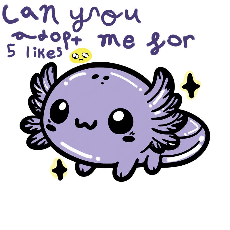 cute easy baby axolotl