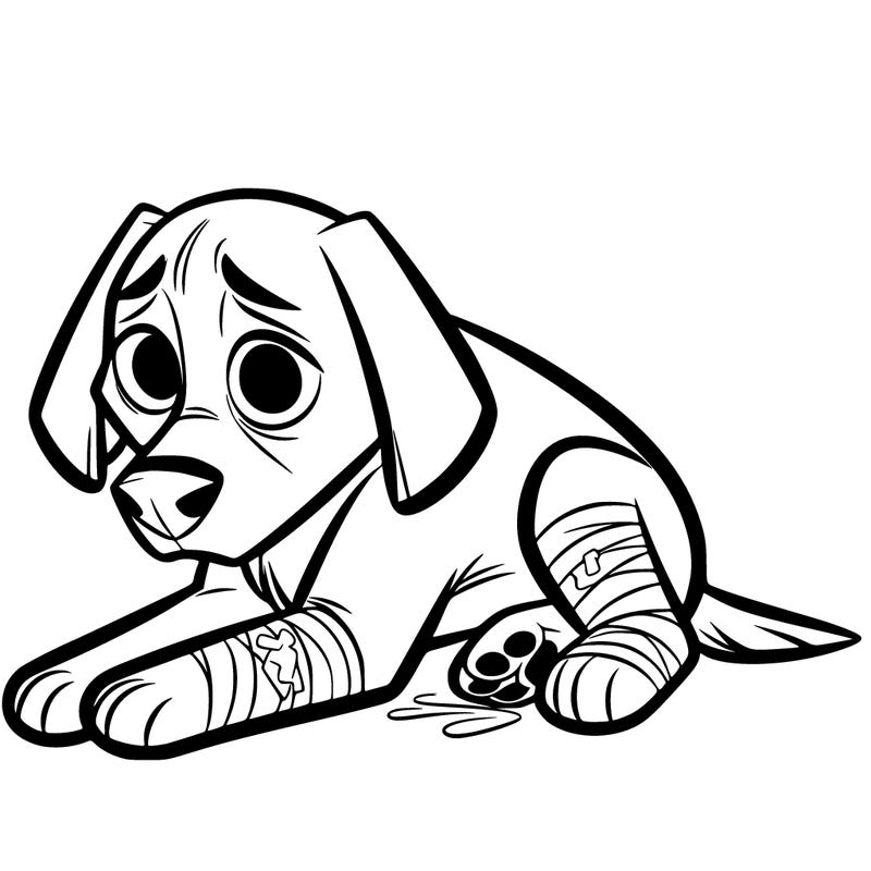 a dog that is hurt
