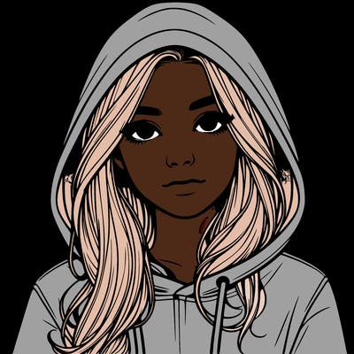 realistic girl with a hoodie