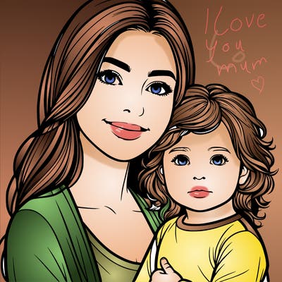 realistic mother and her toddler daughter