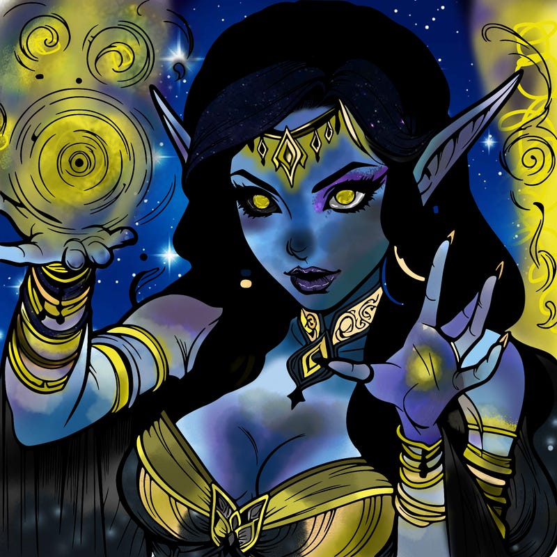 realistic scary beautiful elf sorceress casting spell