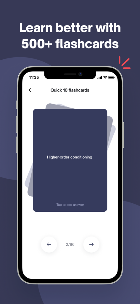EPPP Exam Prep mobile app interface showing psychology study flashcards