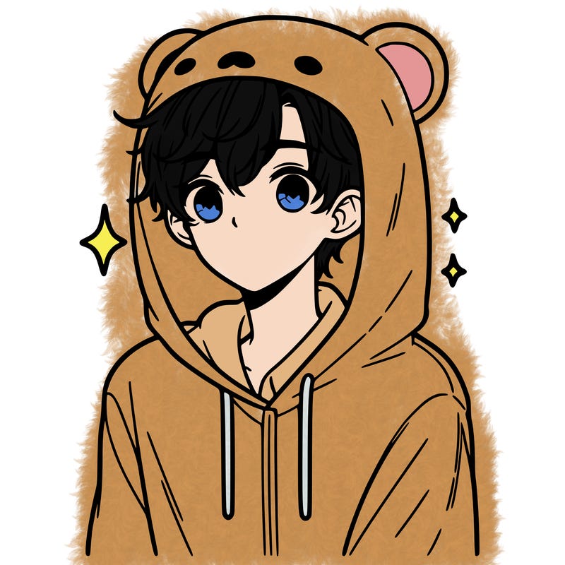 a 17 year old boy in a cute animal hoodie