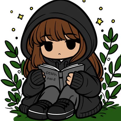 girl in oversized hoodie reading a book