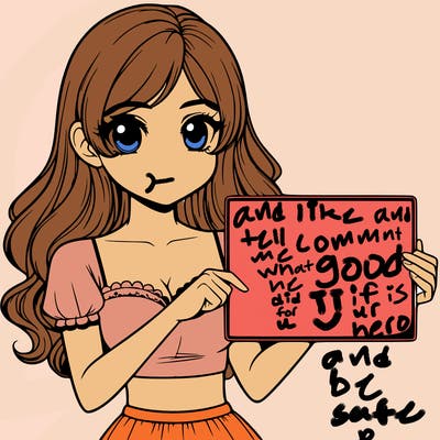 realistic pretty girl holding blank sign