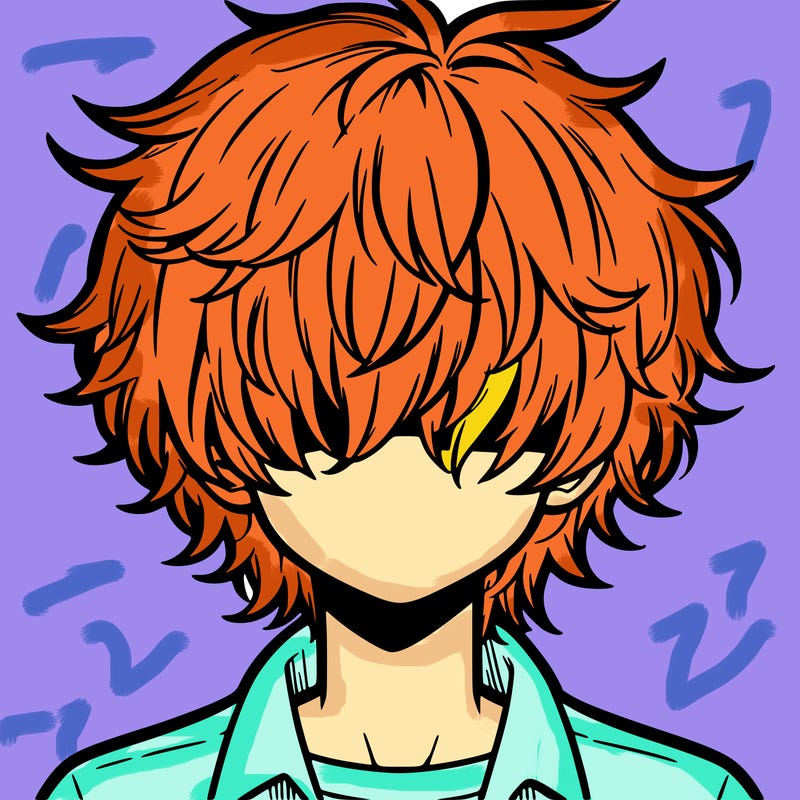 manga boy fluffy hair covering his eyes