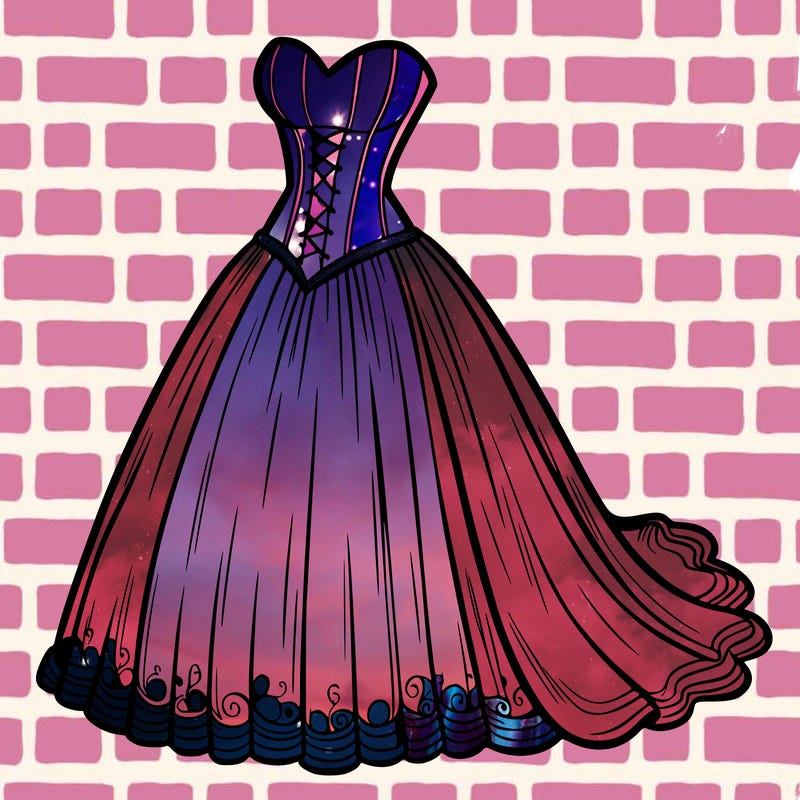 wedding dress-corset and a long and flowy skirt