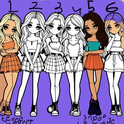 a group of girls realistic