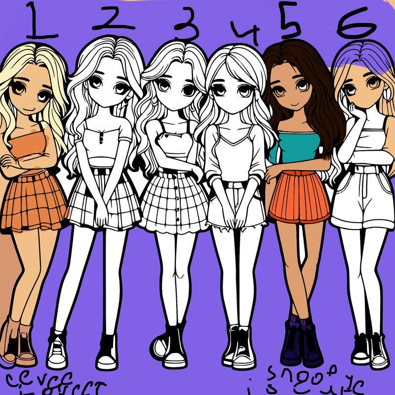 a group of girls realistic