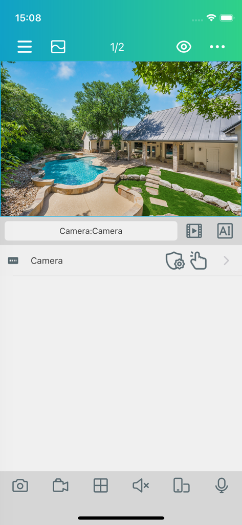 GVD Lumina - GVD Lumina mobile app displaying a live surveillance camera feed