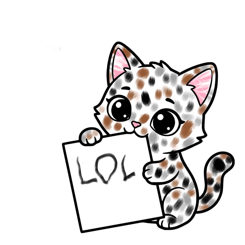 a small cat with a blank sheet of paper in its hand. the cat is sooooooo cute!