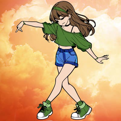 realistic girl danceing