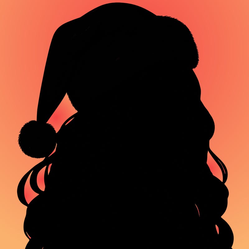 realistic girl in santa hat