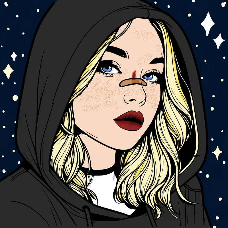 realistic girl with hood on