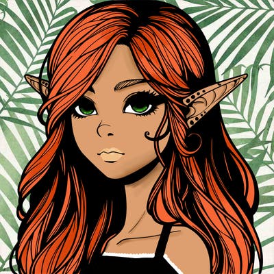 elf girl realistic dark fantasy