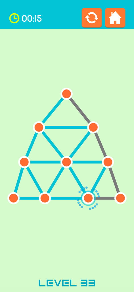 Connect the Graph - Gameplay screenshot of Connect the Graph featuring a triangle logic puzzle on level 33