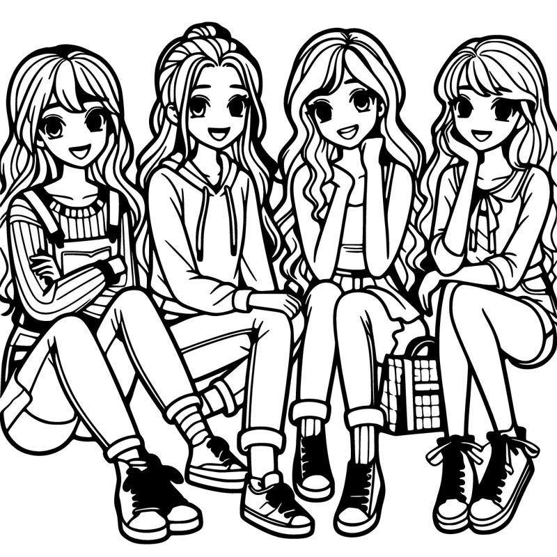 five teenage girls