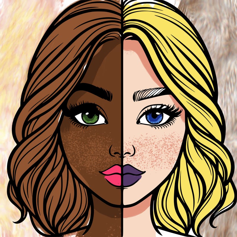 realistic girl split half