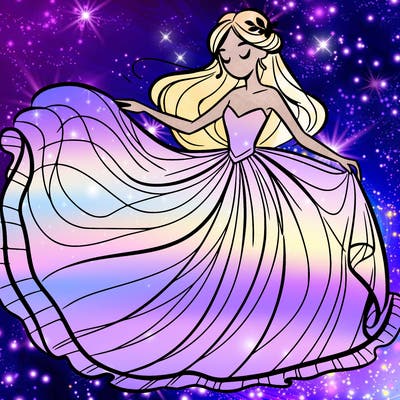 a woman in a flowing dress 👗