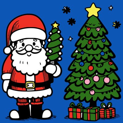 christmas tree with santa