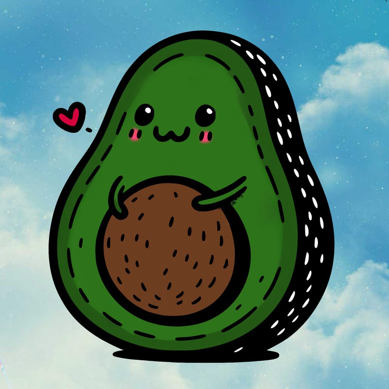 an avocado hugging an avocado
