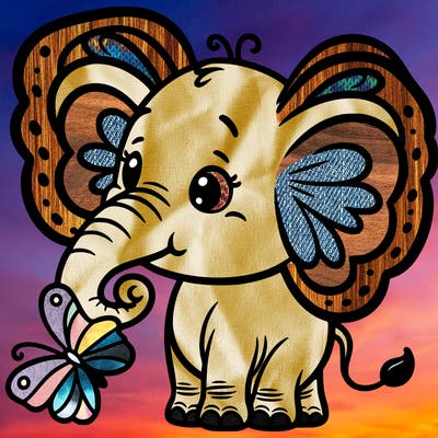 elephant with butterfly ears