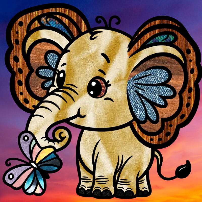 elephant with butterfly ears