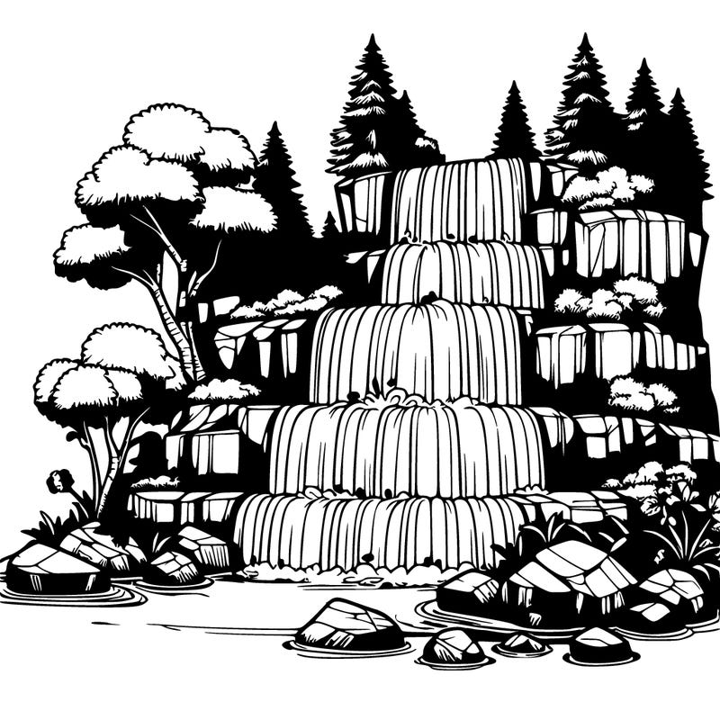 realistic waterfall