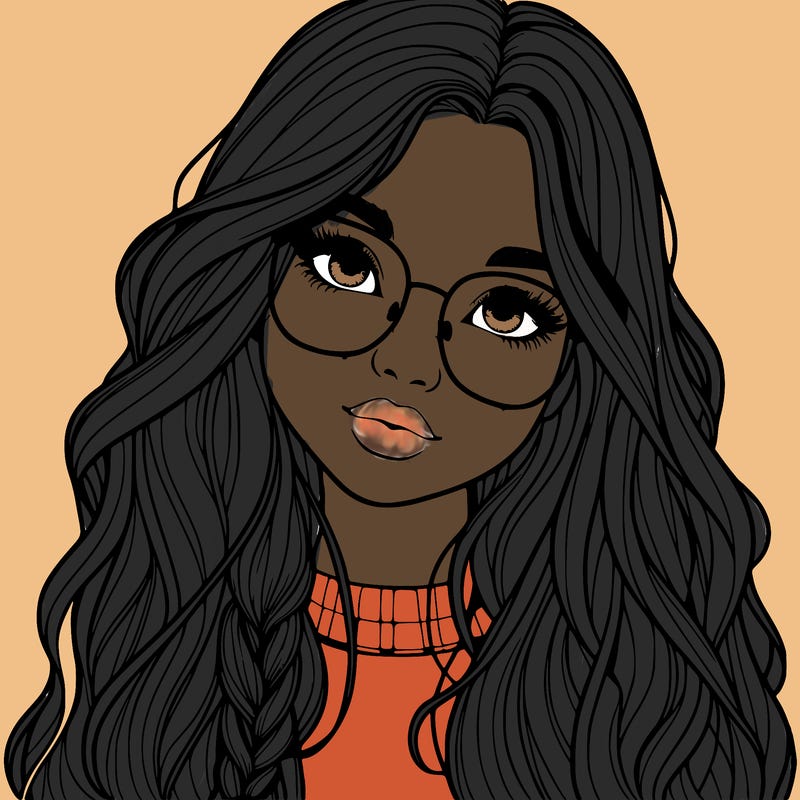 girl with long hair and freckles and glasses realistic