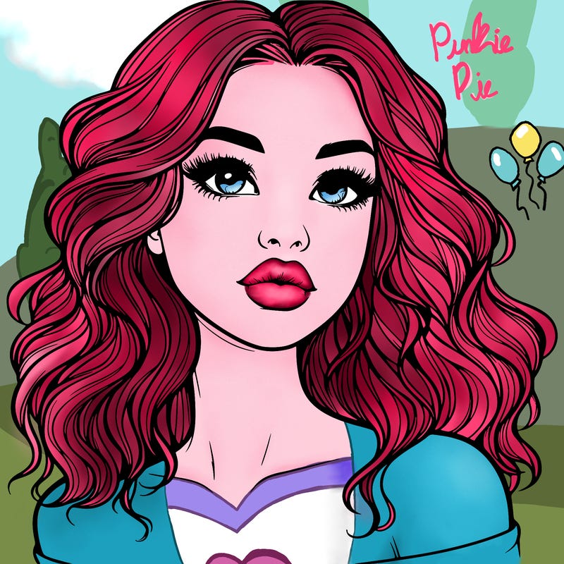 realistic girl with wavy hair and lips