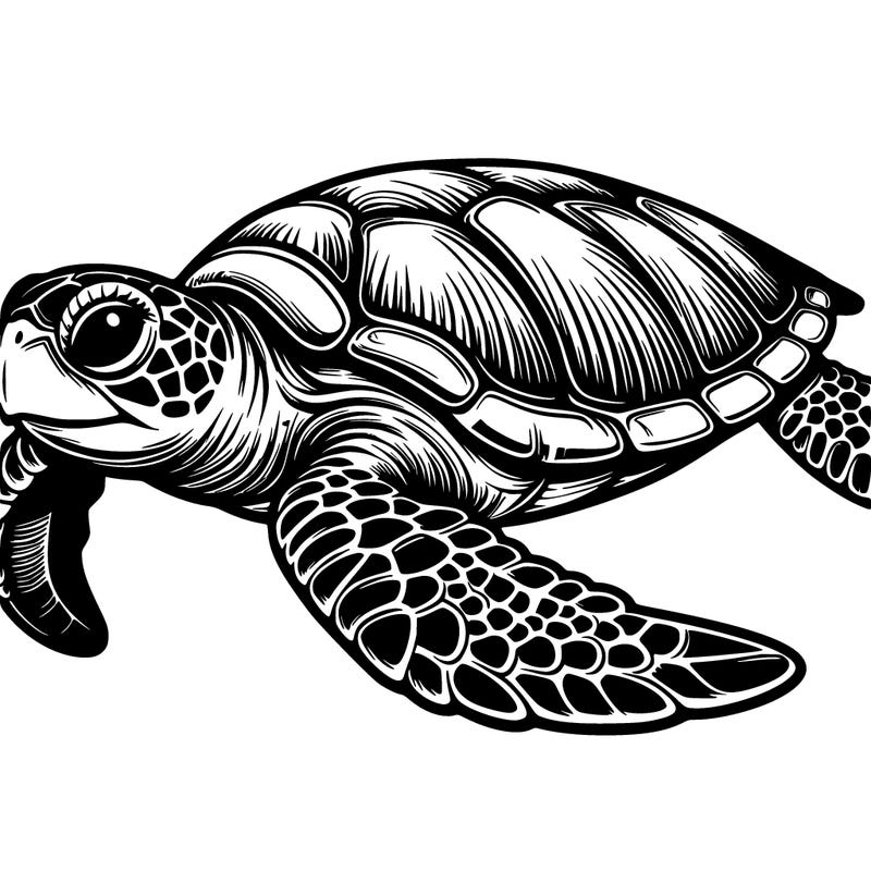 realistic sea turtle