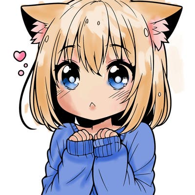 shy anime catgirl