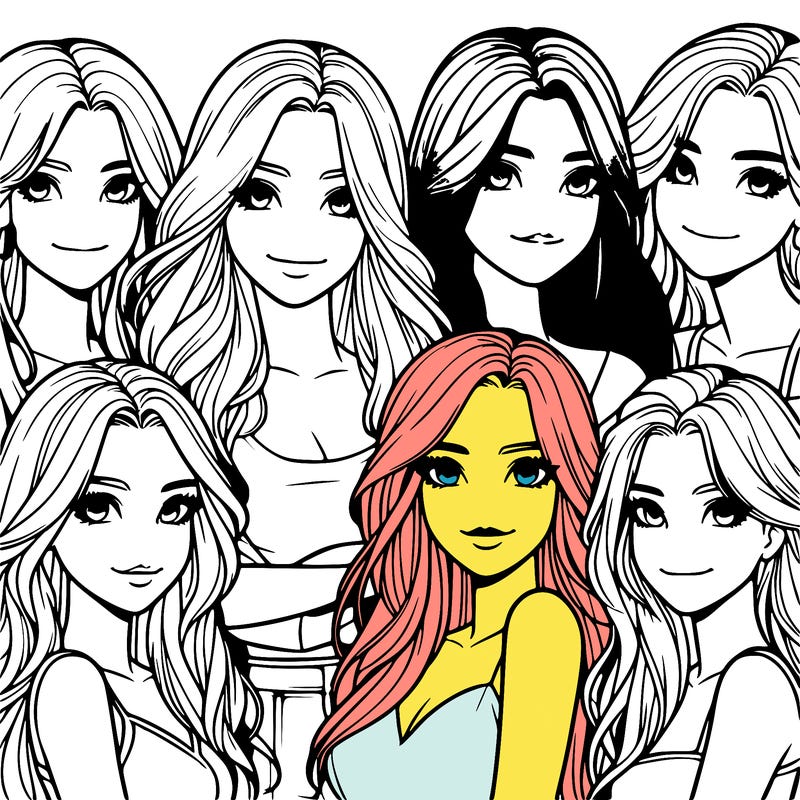 a group of realistic girls