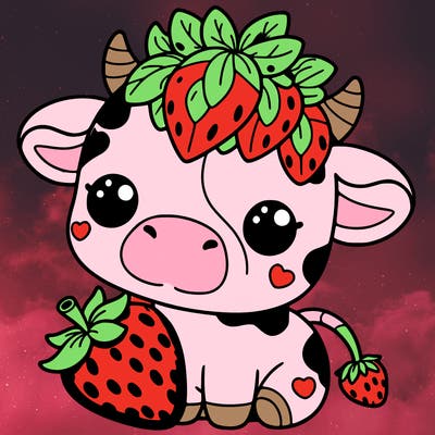 cute strawberry cow