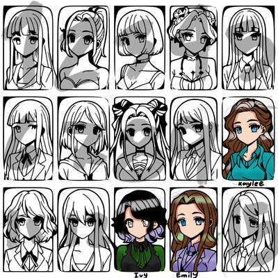 girls that look diffrent anime