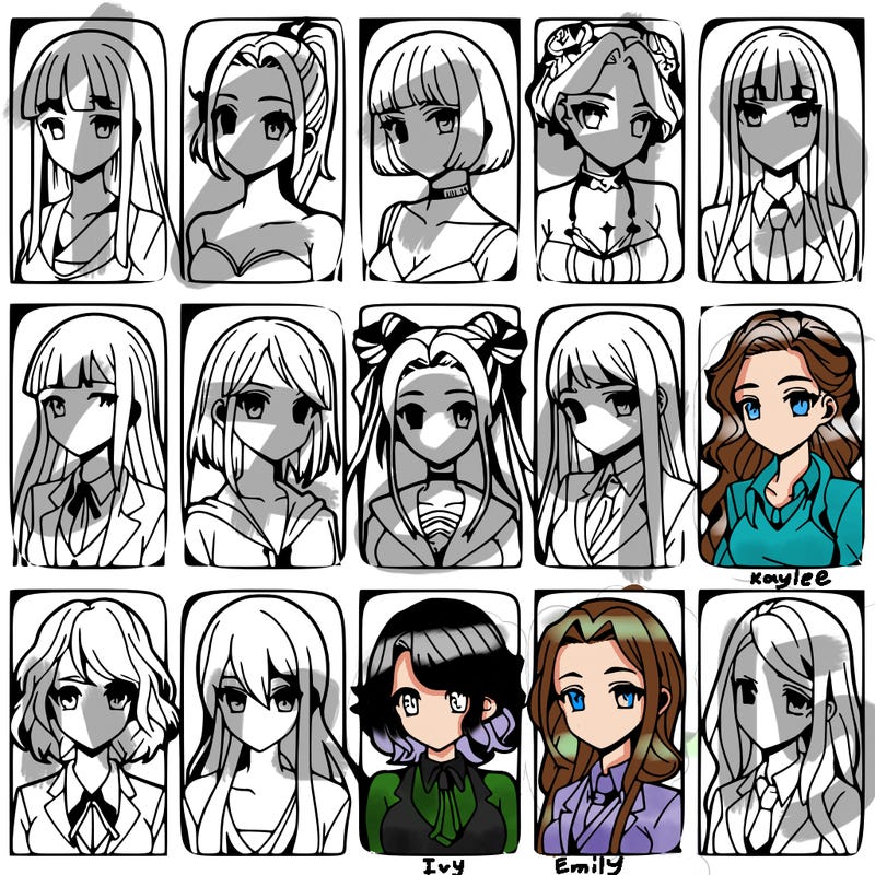 girls that look diffrent anime