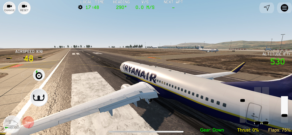 Flight Simulator Advanced - A Ryanair aircraft taxiing on the runway in Flight Simulator Advanced