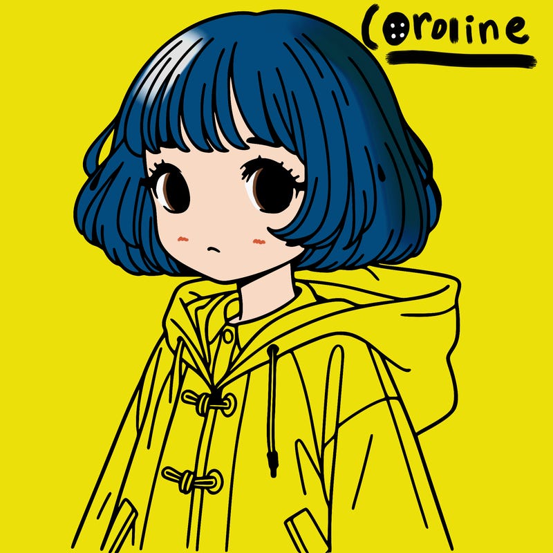 girl in raincoat with short hair