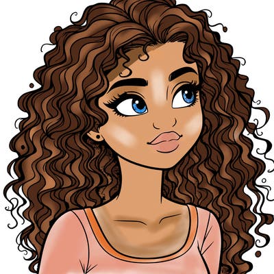 realistic girl with curly hair