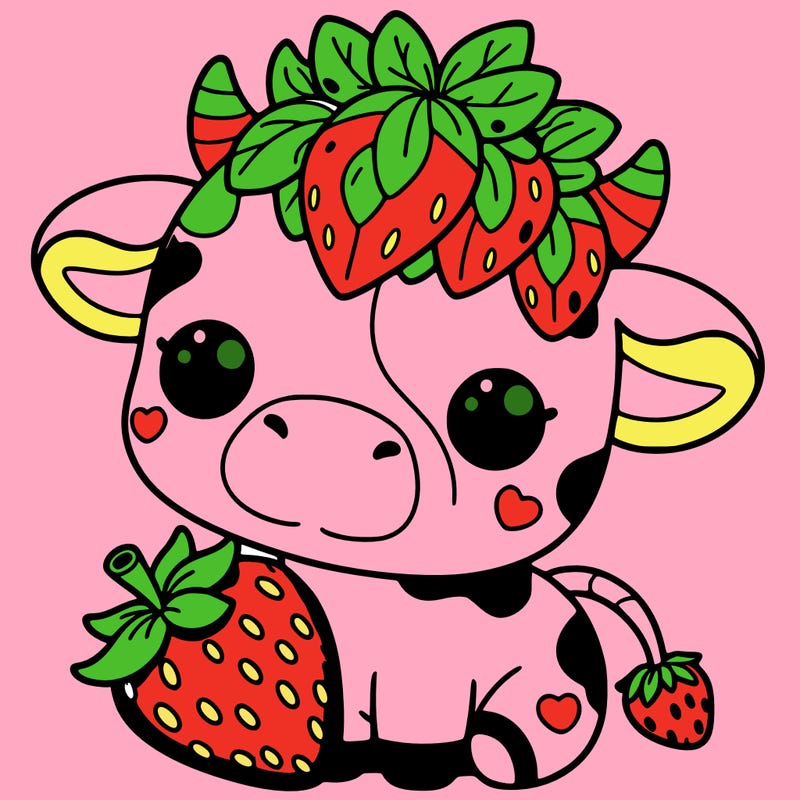cute strawberry cow