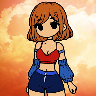 a cute girl in crop top