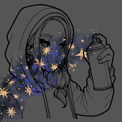 a realistic girl, spray painting