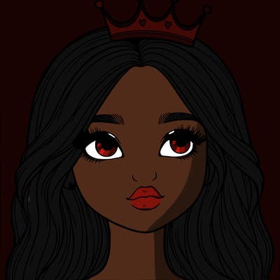 a realistic girl with a crown on
