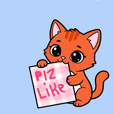 a small cat with a blank sheet of paper in its hand. the cat is sooooooo cute!