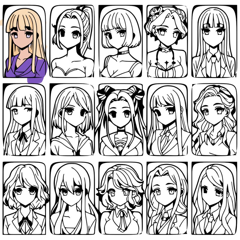 girls that look diffrent anime