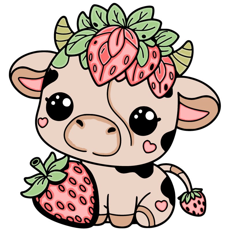 cute strawberry cow