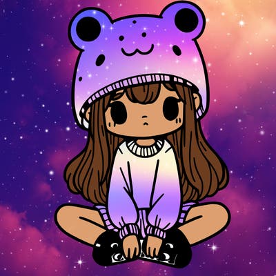 a girl wearing a frog hat and some frog socks