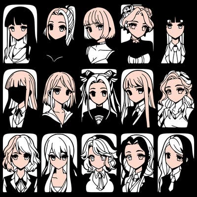 girls that look diffrent anime