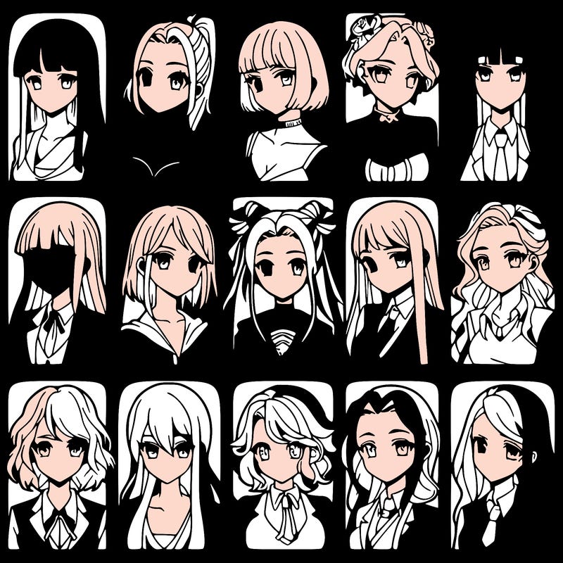 girls that look diffrent anime