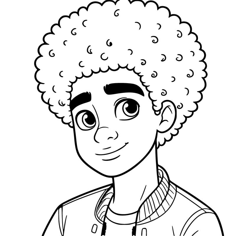 teen boy with afro